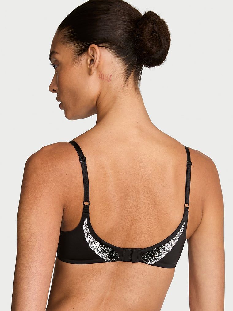 Sutien push-up cu aripi Angel Shine. Produsul este negru și provine din colecția Very Sexy.