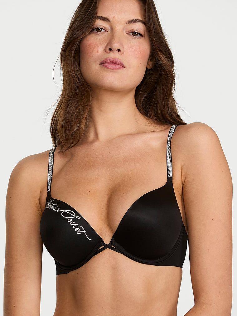 Very Sexy Sutien Push-Up cu caligrafie strălucitoare care adaugă două mărimi de cupă, Bombshell
