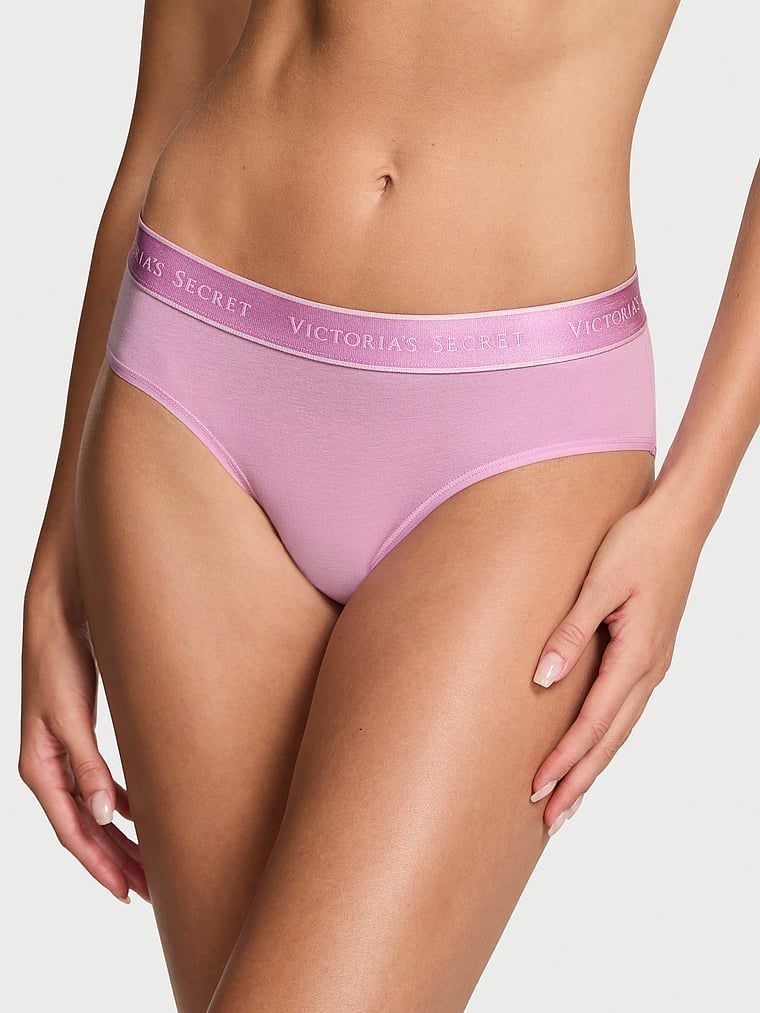 Chiloți din bumbac cu logo Hiphugger în talie. Produsul este de culoare violet și provine din colecția Cottumbac.