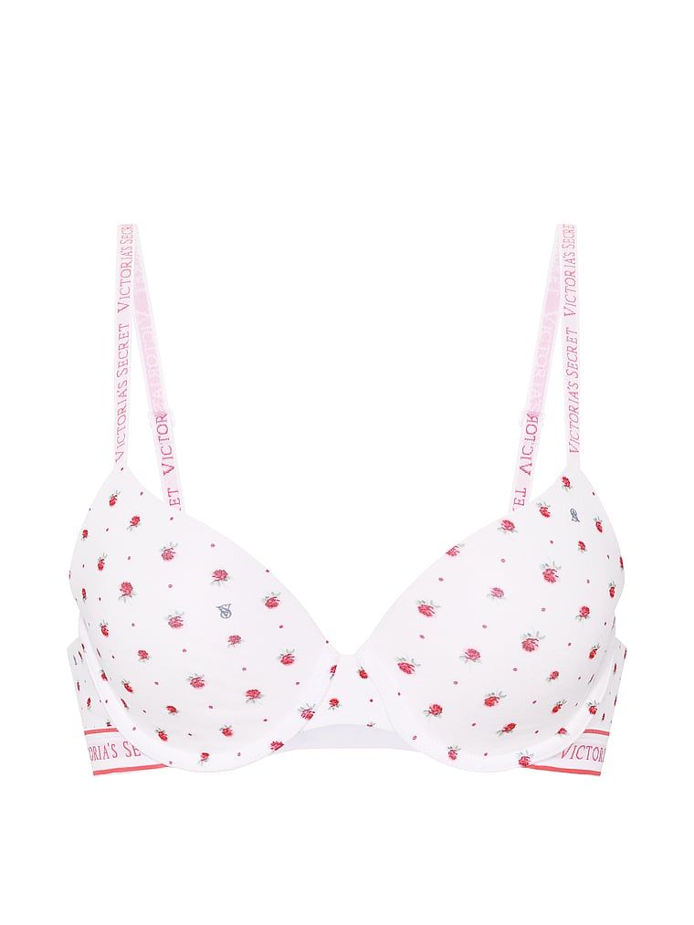 Sutien de bumbac push-up Perfect Shape. Produsul are o culoare florală și provine din colecția de tricouri.