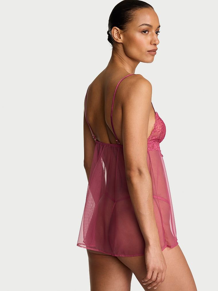 Păpușă de bebeluș și tanga Rose Transparent. Produsul este de culoare mov și provine din colecția Very Sexy.