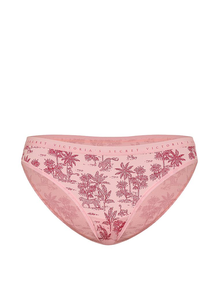 Chiloți de bumbac Bikini. Produsul este modelat și provine din colecția Victoria's Secret.
