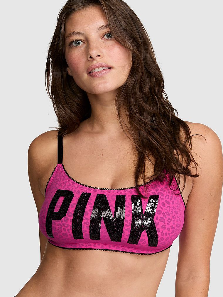 PINK Bralette necăptușit cu decolteu rotund PINK Wink™