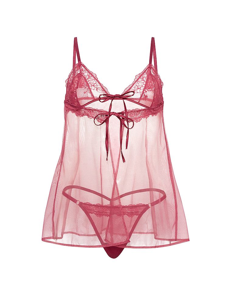 Păpușă de bebeluș și tanga Rose Transparent. Produsul este de culoare mov și provine din colecția Very Sexy.
