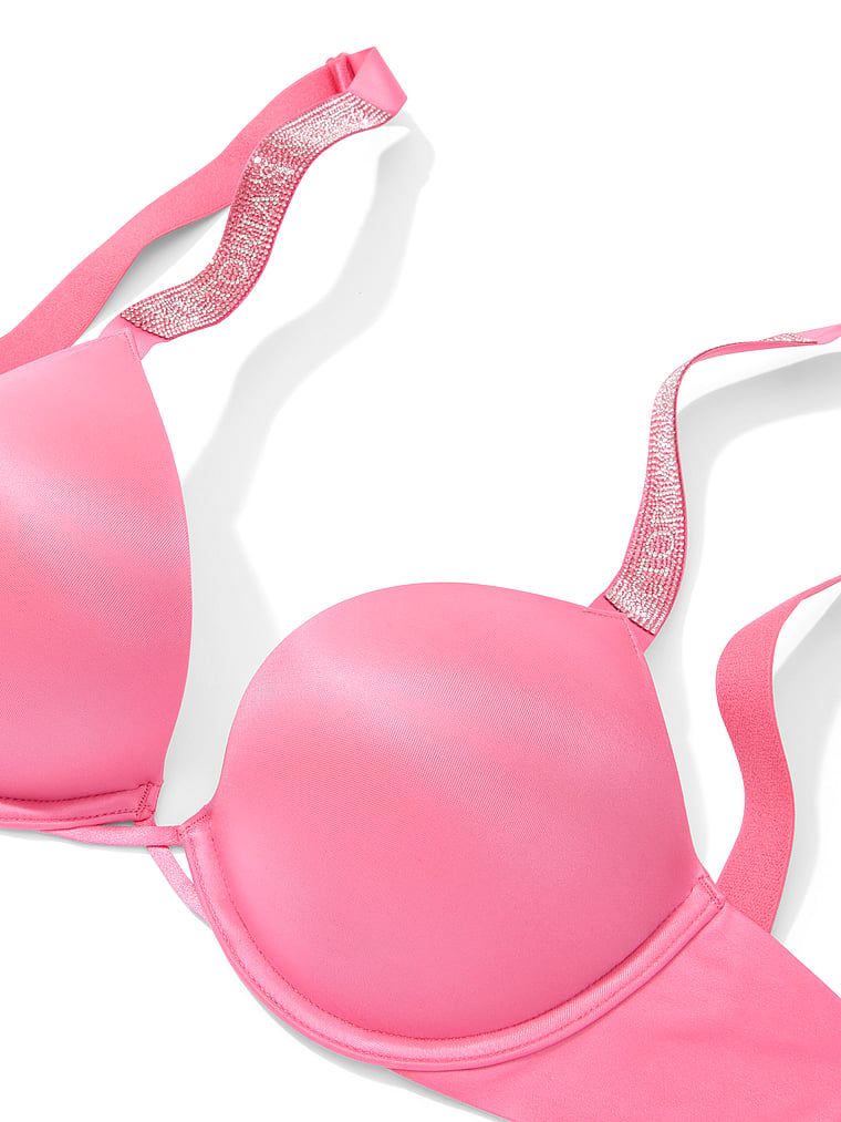 Sutien măritor push-up 2 mărimi Bombshell Shine Strap. Produsul este roz și provine din colecția Very Sexy.