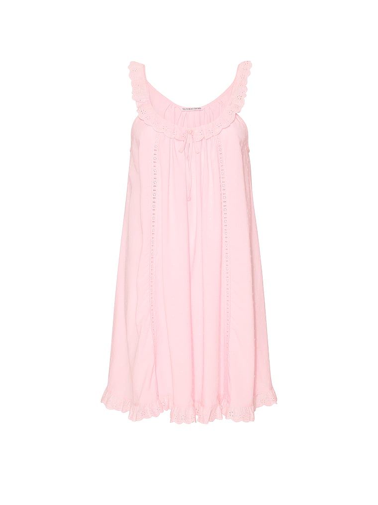 Cămașă de noapte vintage Dream din bumbac. Produsul este roz și provine din colecția Victoria's Secret.