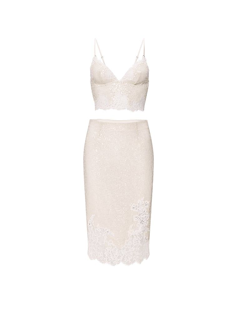 Set pentru mireasă - top bralette și fustă Atelier Bridal. Produsul este modelat și provine din colecția Dream Angels.
