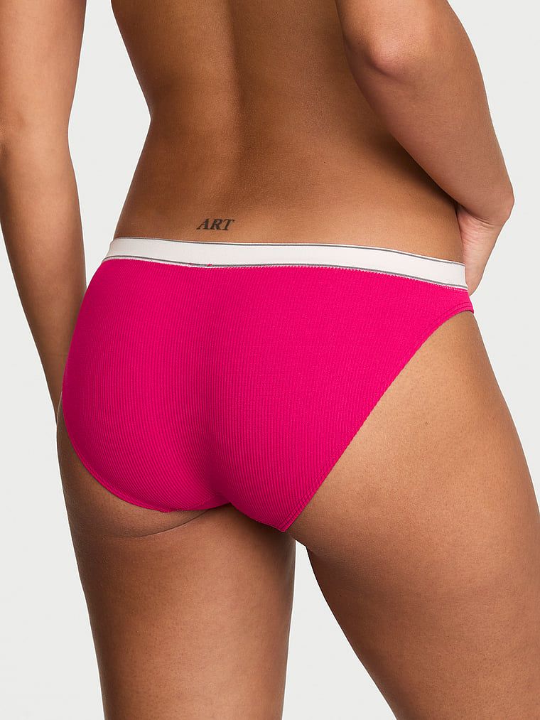 Chiloți cu nervuri și logo-ul Seamless Rib Bikini. Produsul are o culoare cu model și provine din colecția Seamless (Seamless Collection).