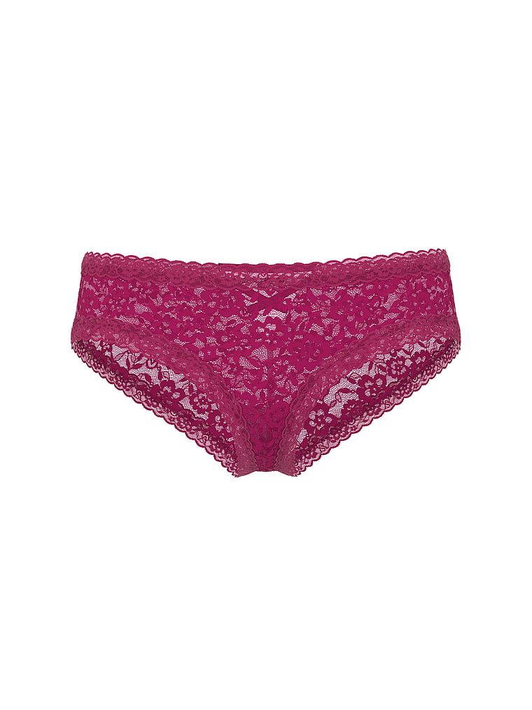 Chiloți din dantelă cu bretele la spate Blossom Cheeky. Produsul este de culoare roz și provine din colecția Lacie.