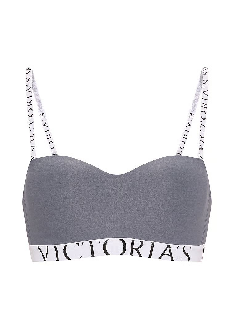 Sutien fără bretele ușor căptușit, CoolBra. Produsul este de culoare gri și provine din colecția de tricouri.