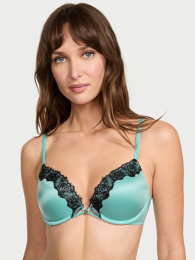 Very Sexy Sutien neted cu push-up și margini din dantelă