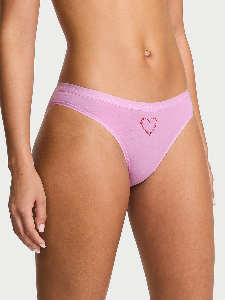 Chiloți de bumbac Bikini. Produsul este de culoare mov și provine din colecția Victoria's Secret.