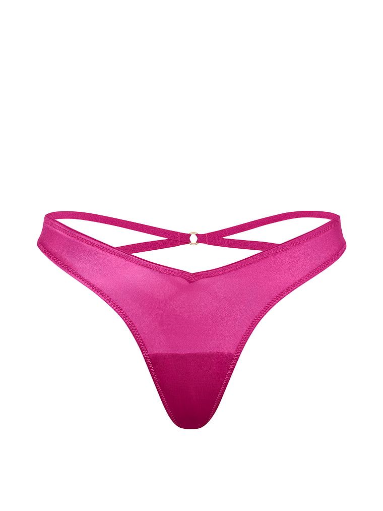 Tanga cu bretele la spate și picior înalt cu strappy-back. Produsul este roz și provine din colecția Very Sexy.