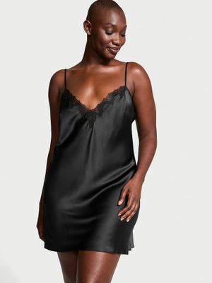 Victoria's Secret Rochie mini tip furou din satin și dantelă în formă de trandafir