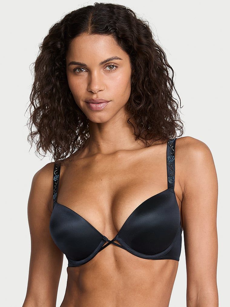 Very Sexy Sutien Push-Up Bombshell Add-2-Cups Electric Orchid cu bretele presărate cu strasuri