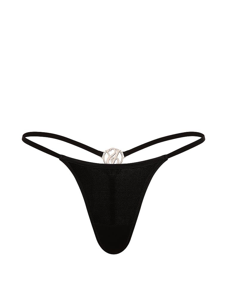 Tanga cu un monogram lucios pe spate. Produsul este negru și provine din colecția Very Sexy.