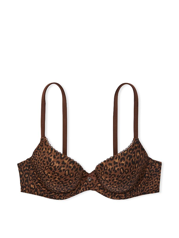 Sutien Demi ușor căptușit. Produsul are un model cu motiv animal și provine din colecția Body by Victoria.