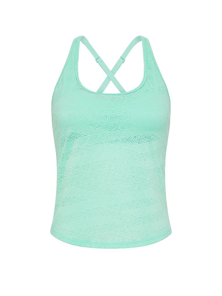 Dantelă cu logo-ul VSX Sport Top. Produsul este de culoare verde și provine din colecția VSX.