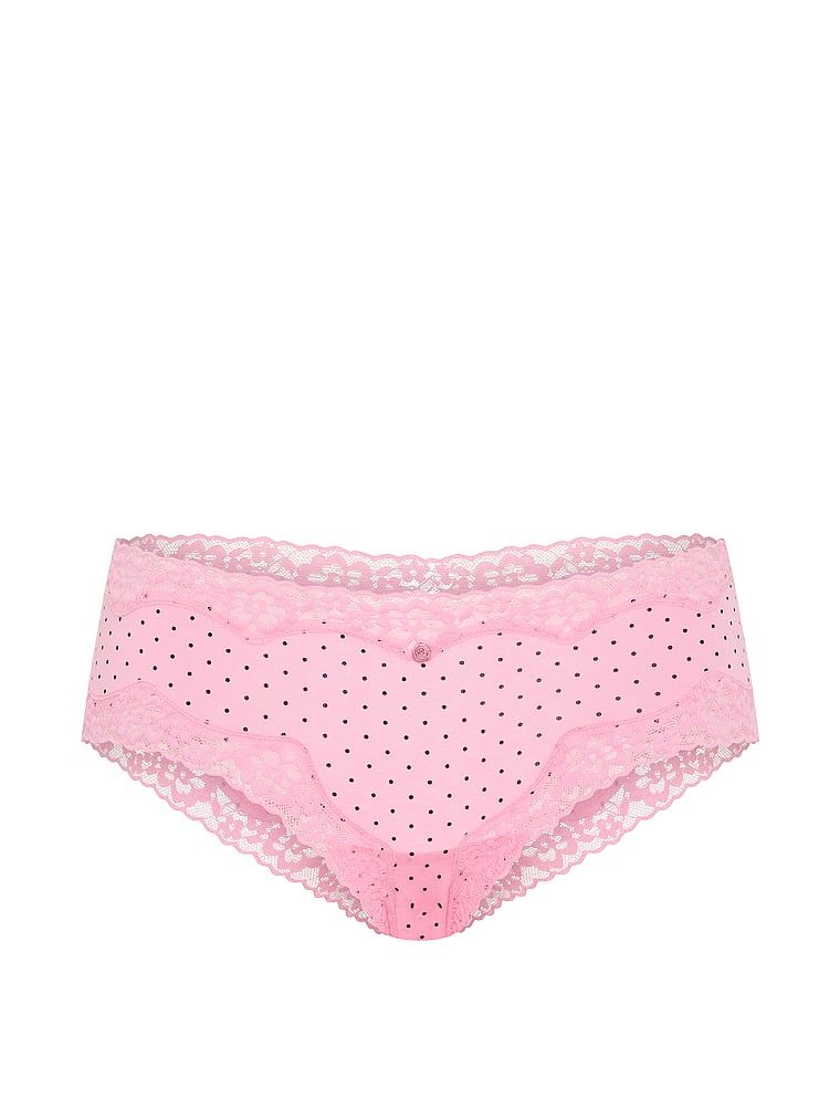 Chiloți de bumbac cu dantelă pe margini, dantelă-talie obraznică. Produsul are o culoare cu model și provine din colecția Lace Trim.