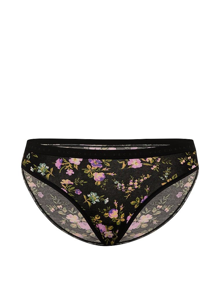 Chiloți de bumbac Bikini. Produsul are o culoare florală și provine din colecția Victoria's Secret.