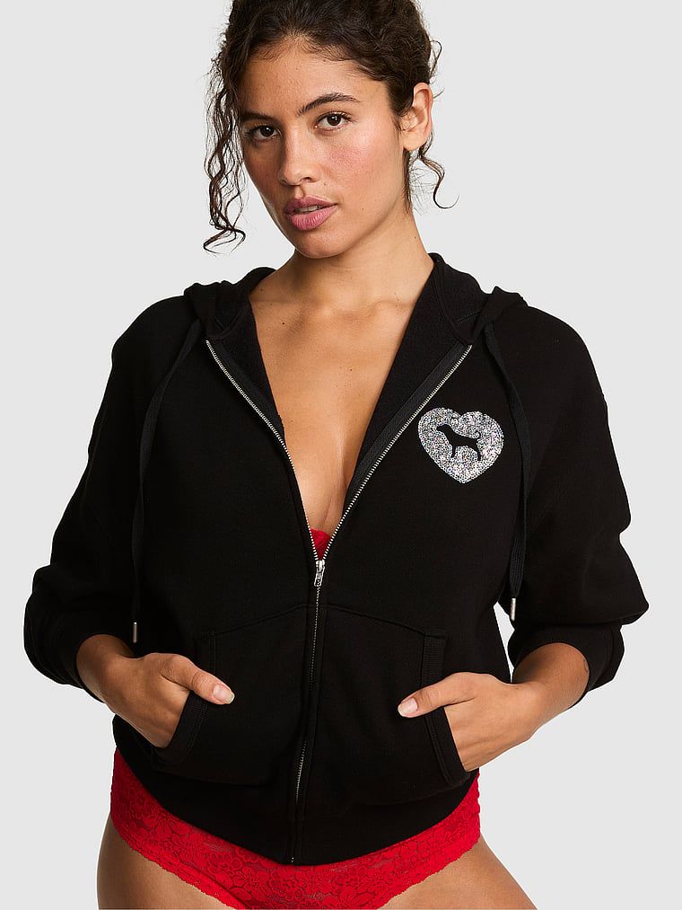 PINK Hanorac Campus Fleece cu fermoar integral