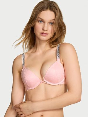Very Sexy Sutien Push-Up din dantelă Shine Strap