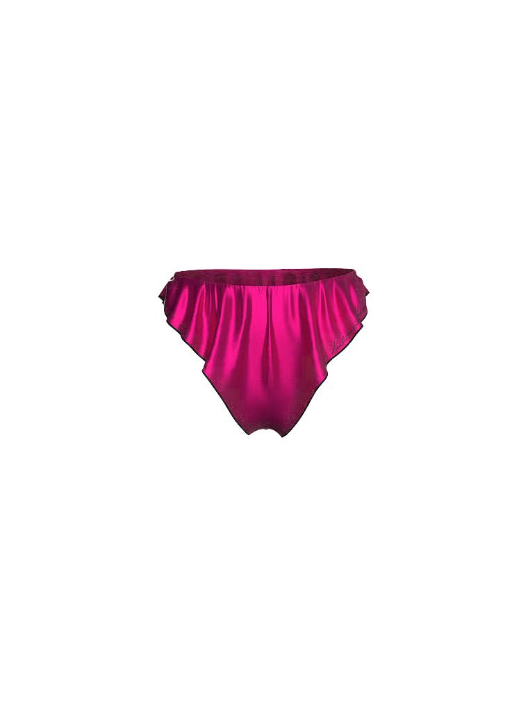 Satin Flutter Chiloți obraznici cu volane. Produsul este roz și provine din colecția Victoria's Secret.