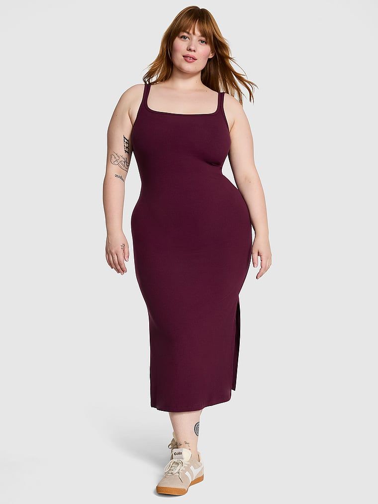 Rochie medie bodycon cu nervuri, din material moale All-Day