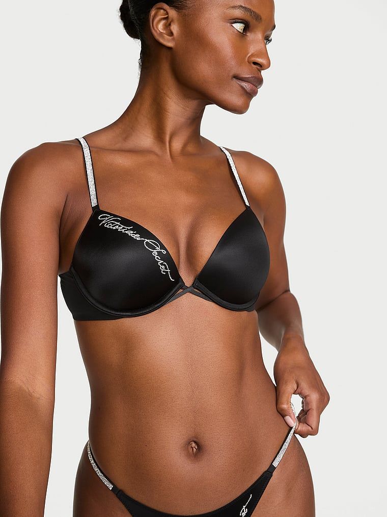 Very Sexy Sutien Push-Up cu caligrafie strălucitoare