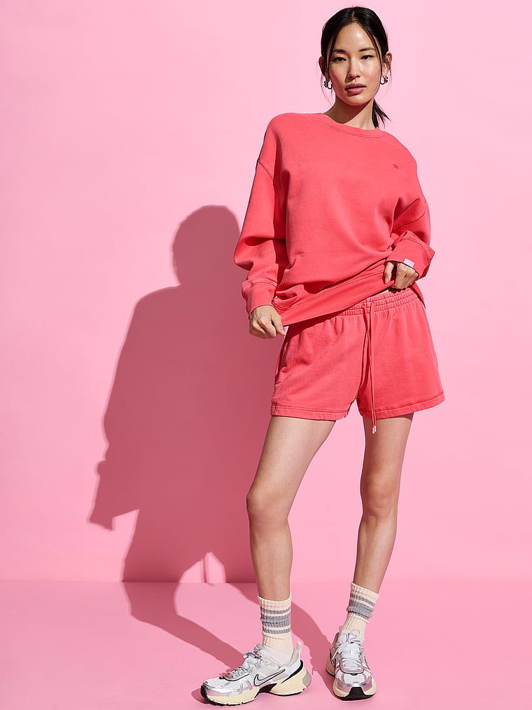 Hanorac din bumbac fleece fără efort. Produsul este roz și provine din colecția Angel Essentials.