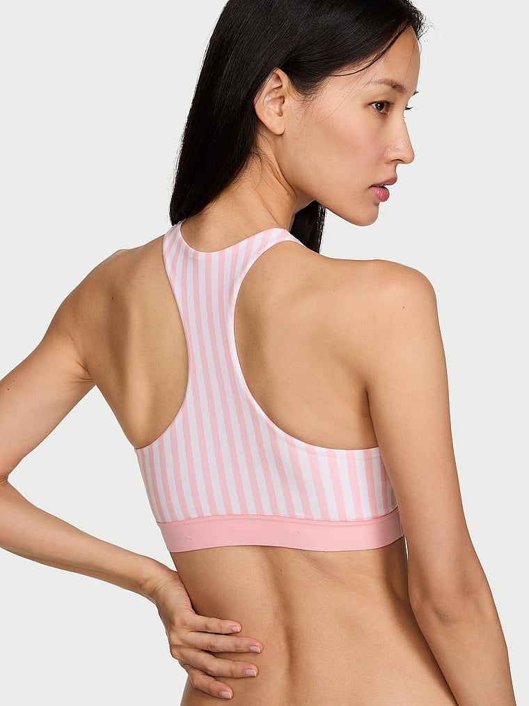 Sutien bralet din bumbac cu logo-ul Shine Patch. Produsul are o culoare cu model și provine din colecția de tricouri.