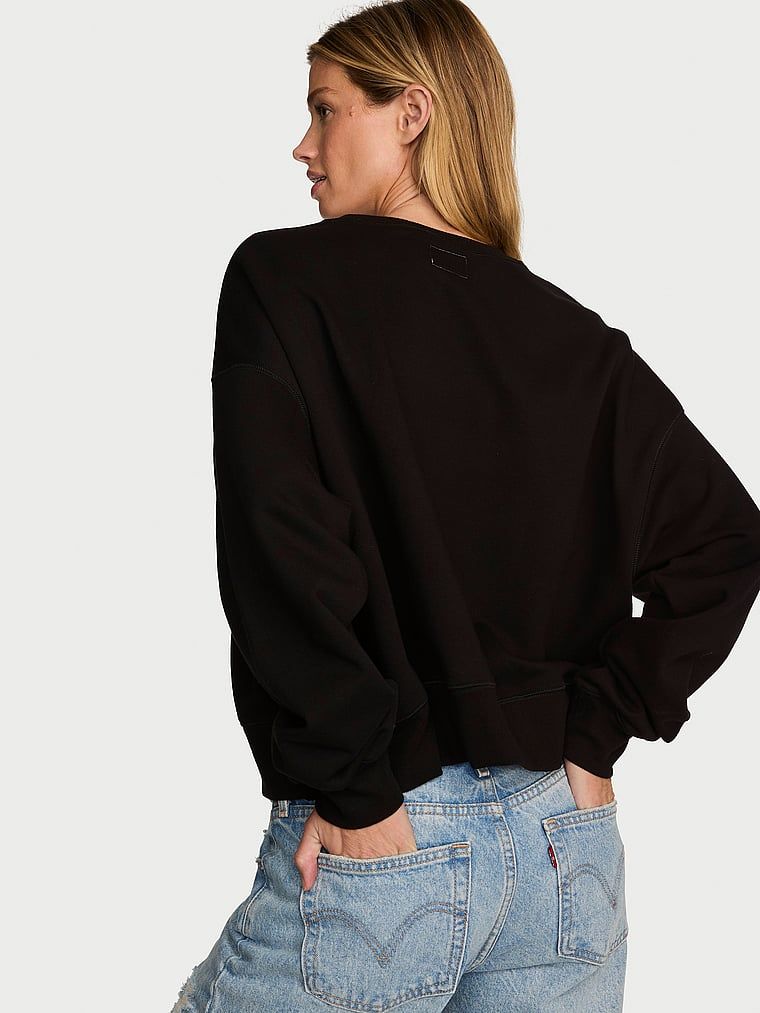 Hanorac scurt din bumbac Fashion Show 2026. Produsul este negru și provine din colecția Angel Essentials.