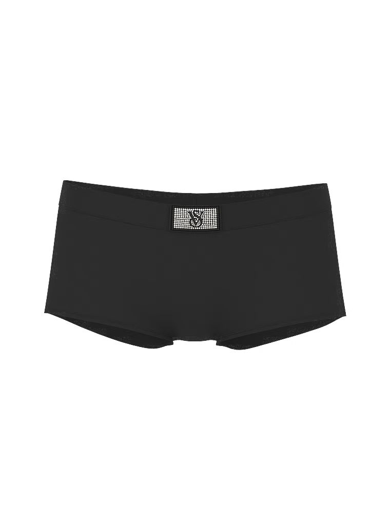Pantaloni scurți din bumbac cu sigla Shine Patch strălucitor. Produsul este negru și provine din colecția Bumbac.