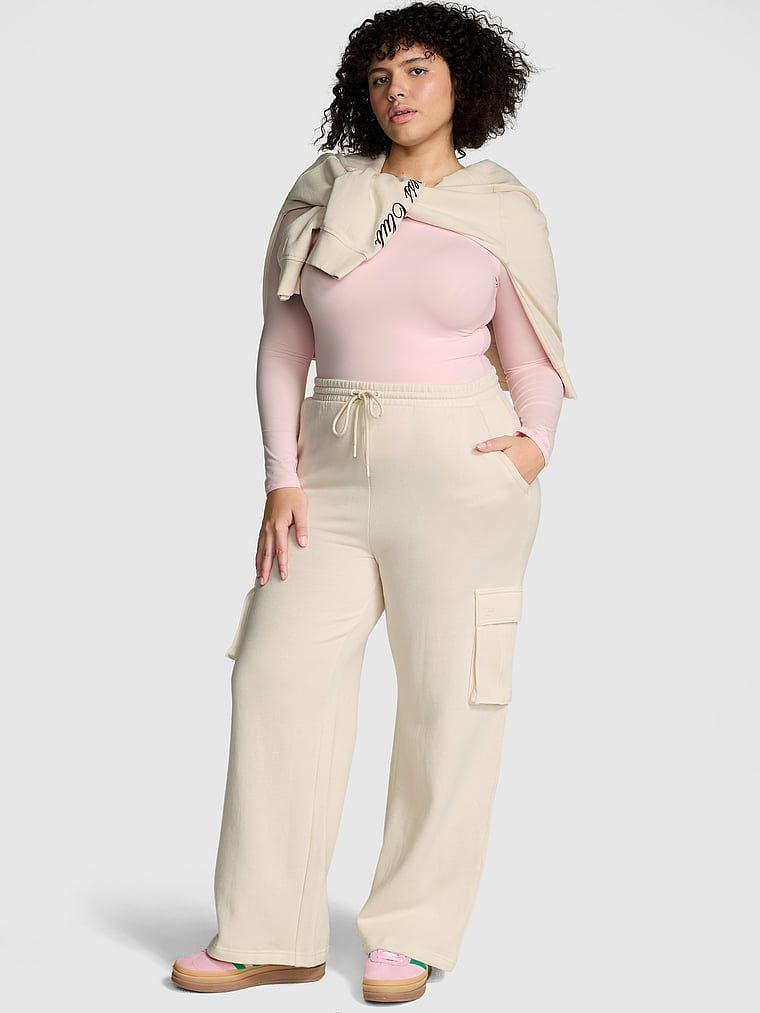 Pantaloni pentru sport Ivy Cargo, largi pe picior, din material fleece