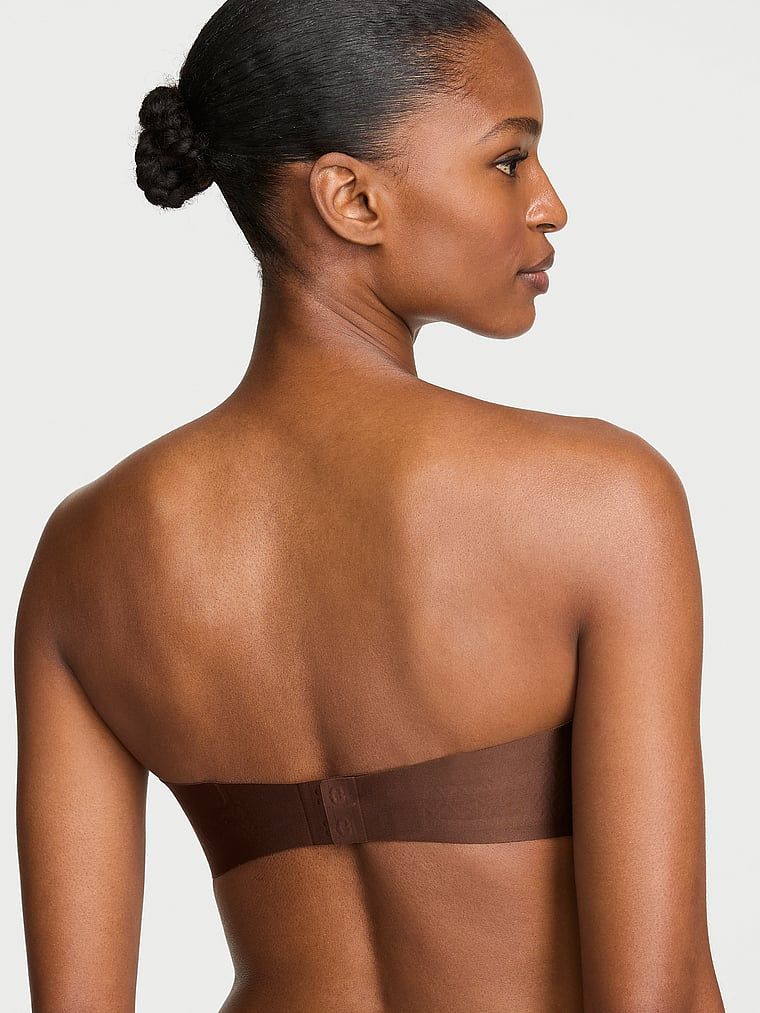 Sutien fără bretele, ușor căptușit. Produsul este de culoare maro și provine din colecția Invisible de la Victoria's Secret.