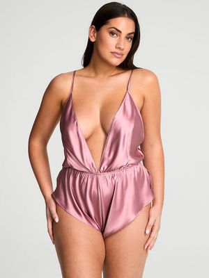 Victoria's Secret Salopetă cu volane din satin