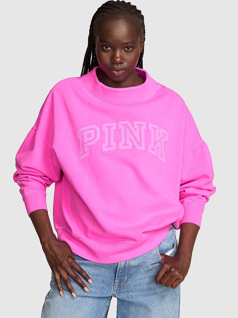 Bluză sport oversized cu guler înalt Campus Fleece