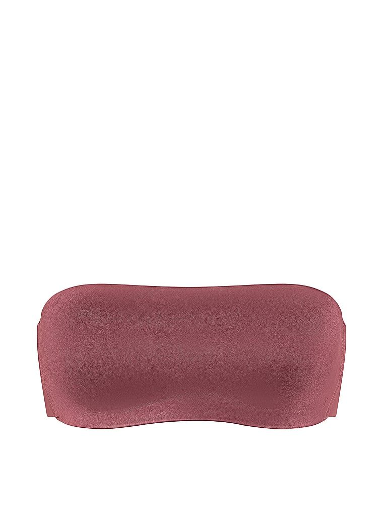 Bandeau fără bretele și sutien push-up cu sârmă. Produsul este roz și provine din colecția Invisible by Victoria's Secret.