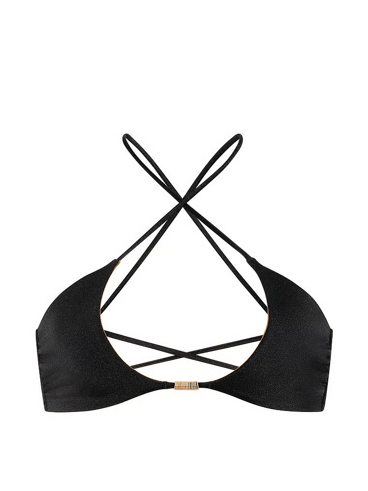 Topul de bikini cu două fețe Cut-Out Rings Halter. Produsul este multicolor și provine din colecția Victoria's Secret Swim.