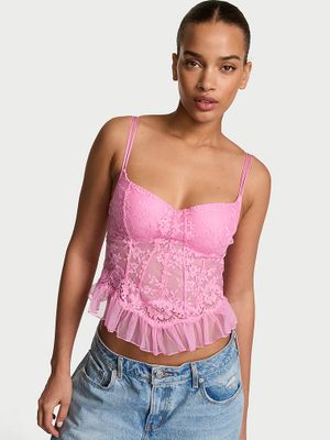 Dream Angels Top cu sutien din dantelă cu volane, Dare to Dream