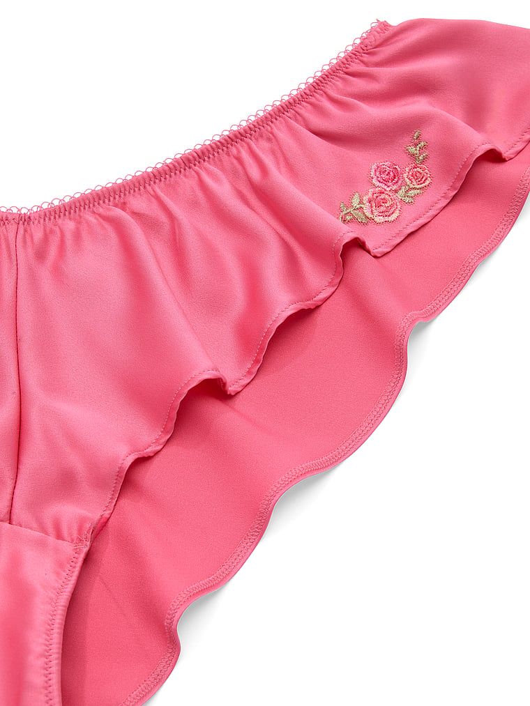 Chiloți brazilieni cu volane Sweet Melody Flutter. Produsul este roz și provine din colecția Dream Angels.