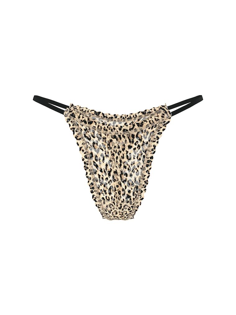 Tanga din dantelă cu flori. Produsul are un model cu motiv animal și provine din colecția Lacie.