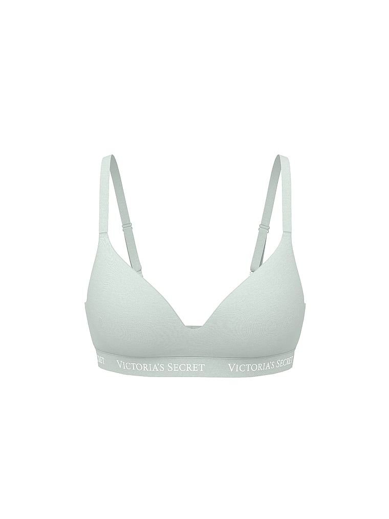 Sutien din bumbac ușor căptușit, fără sârmă. Produsul este de culoare verde și provine din colecția de tricouri.
