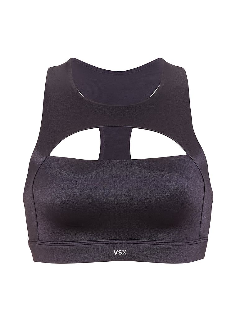 Sutiene sport realizat din material lucios VSX GlossyTech. Produsul este de culoare gri și provine din colecția VSX.