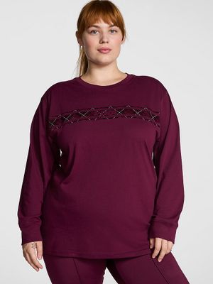 Tricou Campus din bumbac, cu mâneci lungi