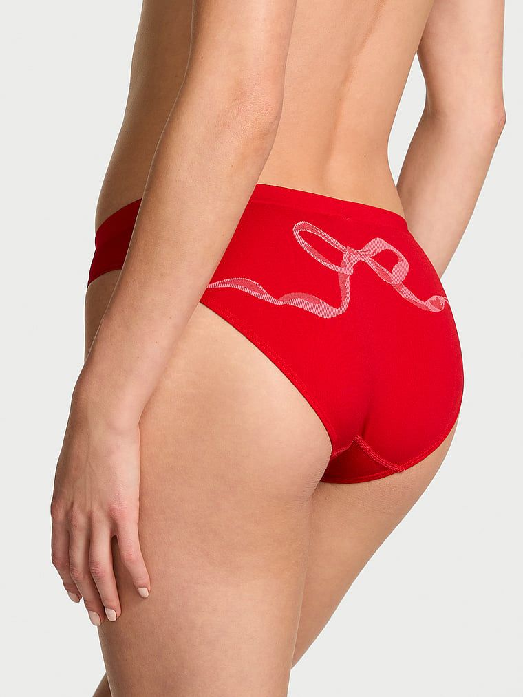 Chiloți cu fundă la spate Bikini cu fundă fără sudură. Produsul este de culoare roșie și provine din colecția Seamless