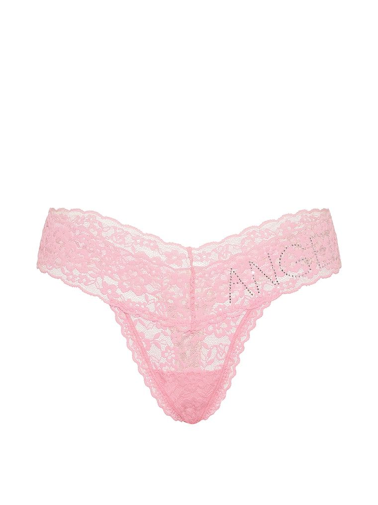 Tanga Lacie Sparkle din dantelă cu paiete. Produsul este roz și provine din colecția Lacie.