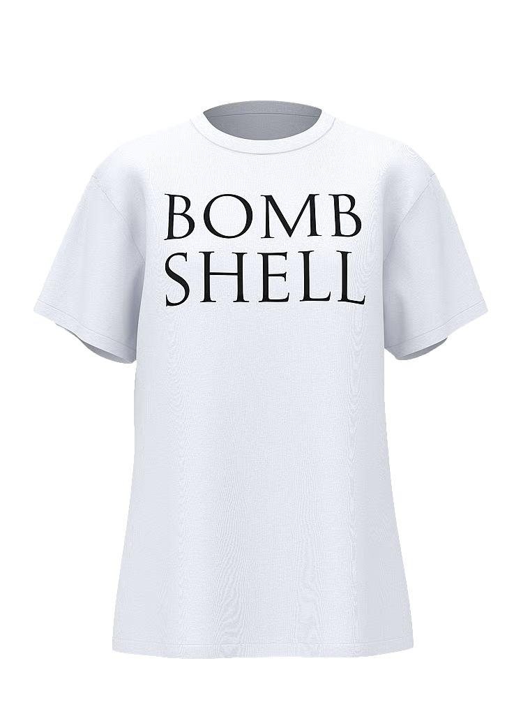 Tricou oversize din bumbac VSFS 2025. Produsul este de culoare albă și provine din colecția Angel Essentials.