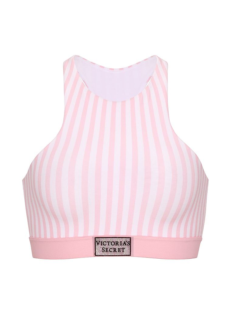 Sutien bralet din bumbac cu logo-ul Shine Patch. Produsul are o culoare cu model și provine din colecția de tricouri.