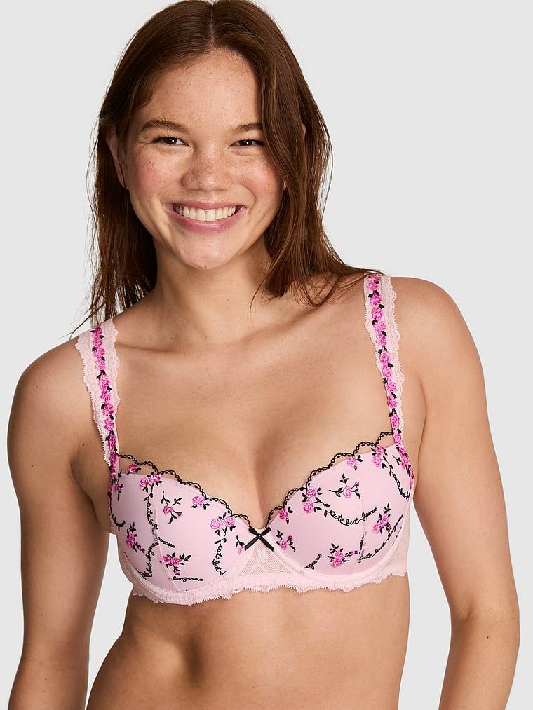 Sutien balconette push-up PINK Wink